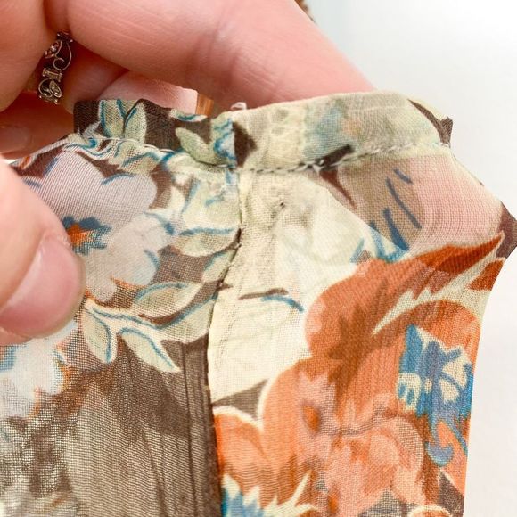 Sundance Sheer Floral Panel Lace Tiered Dress Embroidered Mesh Sleeveless Summer - Picture 12 of 12